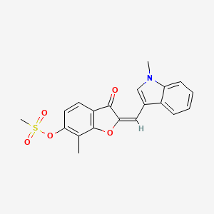 (2E)-7-methyl-2-[(1-methyl-1H-indol-3-yl)methylidene]-3-oxo-2,3-dihydro-1-benzofuran-6-yl methanesulfonate