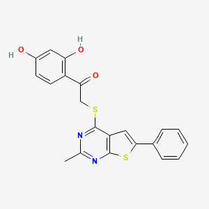 1-(2,4-Dihydroxyphenyl)-2-(2-methyl-6-phenylthiopheno[3,2-e]pyrimidin-4-ylthio)ethan-1-one