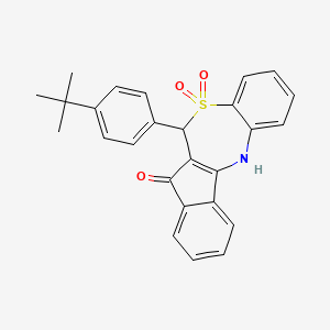 molecular formula C26H23NO3S B12193235 11-(4-tert-butylphenyl)-10,10-dioxo-5,11-dihydroindeno[2,1-c][1,5]benzothiazepin-12-one 