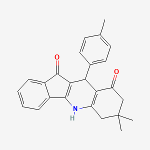 molecular formula C25H23NO2 B12193242 7,7-dimethyl-10-(4-methylphenyl)-6,7,8,10-tetrahydro-5H-indeno[1,2-b]quinoline-9,11-dione 