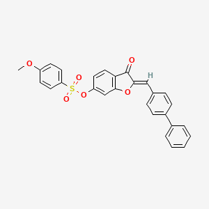 molecular formula C28H20O6S B12193285 (2Z)-2-(biphenyl-4-ylmethylidene)-3-oxo-2,3-dihydro-1-benzofuran-6-yl 4-methoxybenzenesulfonate 