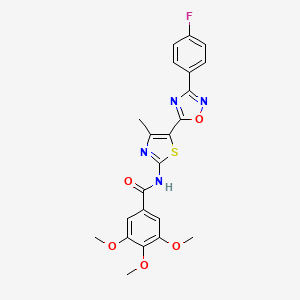 molecular formula C22H19FN4O5S B12193351 N-[(2Z)-5-[3-(4-fluorophenyl)-1,2,4-oxadiazol-5-yl]-4-methyl-1,3-thiazol-2(3H)-ylidene]-3,4,5-trimethoxybenzamide 