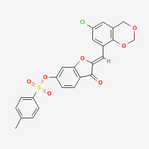 (2Z)-2-[(6-chloro-4H-1,3-benzodioxin-8-yl)methylidene]-3-oxo-2,3-dihydro-1-benzofuran-6-yl 4-methylbenzenesulfonate