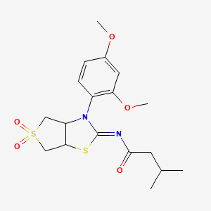 N-[(2Z)-3-(2,4-dimethoxyphenyl)-5,5-dioxidotetrahydrothieno[3,4-d][1,3]thiazol-2(3H)-ylidene]-3-methylbutanamide