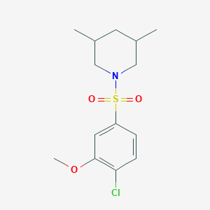 1-(4-Chloro-3-methoxybenzenesulfonyl)-3,5-dimethylpiperidine