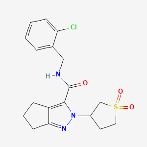 N-(2-chlorobenzyl)-2-(1,1-dioxidotetrahydrothiophen-3-yl)-2,4,5,6-tetrahydrocyclopenta[c]pyrazole-3-carboxamide