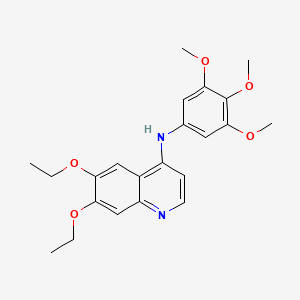 molecular formula C22H26N2O5 B12193449 6,7-diethoxy-N-(3,4,5-trimethoxyphenyl)quinolin-4-amine 