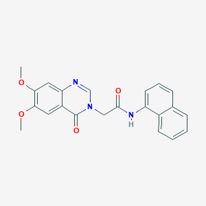 molecular formula C22H19N3O4 B12193452 2-(6,7-dimethoxy-4-oxo-3,4-dihydroquinazolin-3-yl)-N-(naphthalen-1-yl)acetamide 