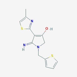 molecular formula C13H13N3OS2 B12193465 5-amino-4-(4-methyl-1,3-thiazol-2-yl)-1-(thiophen-2-ylmethyl)-1,2-dihydro-3H-pyrrol-3-one 