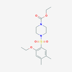 molecular formula C17H26N2O5S B12193494 Ethyl 4-[(2-ethoxy-4,5-dimethylphenyl)sulfonyl]piperazinecarboxylate 