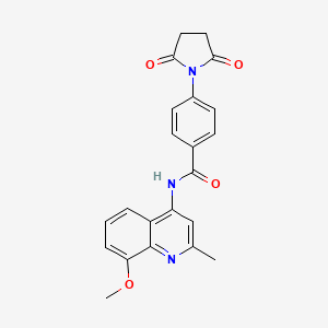 molecular formula C22H19N3O4 B12193535 4-(2,5-dioxopyrrolidin-1-yl)-N-(8-methoxy-2-methylquinolin-4-yl)benzamide 