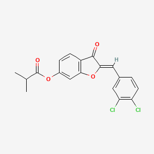 (2Z)-2-(3,4-dichlorobenzylidene)-3-oxo-2,3-dihydro-1-benzofuran-6-yl 2-methylpropanoate