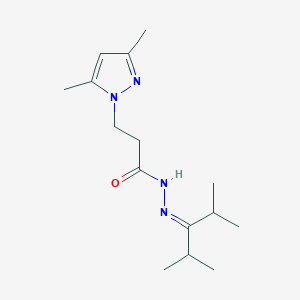 N'-(2,4-dimethylpentan-3-ylidene)-3-(3,5-dimethyl-1H-pyrazol-1-yl)propanehydrazide