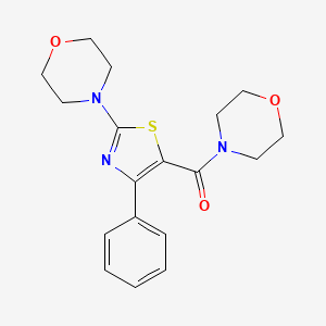 molecular formula C18H21N3O3S B12193560 4-[5-(Morpholine-4-carbonyl)-4-phenyl-1,3-thiazol-2-yl]morpholine 