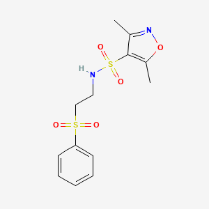 molecular formula C13H16N2O5S2 B12193564 [(3,5-Dimethylisoxazol-4-yl)sulfonyl][2-(phenylsulfonyl)ethyl]amine 