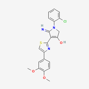 molecular formula C21H18ClN3O3S B12193571 1-(2-chlorophenyl)-4-[4-(3,4-dimethoxyphenyl)-1,3-thiazol-2-yl]-5-imino-2,5-dihydro-1H-pyrrol-3-ol 