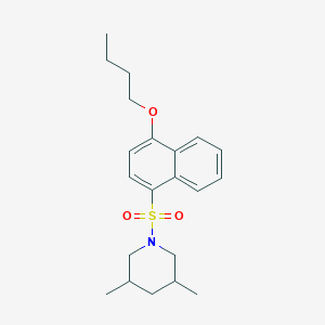 1-[(4-Butoxynaphthyl)sulfonyl]-3,5-dimethylpiperidine