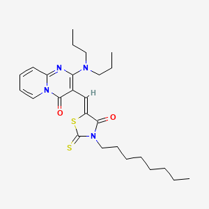 molecular formula C26H36N4O2S2 B12193673 2-(dipropylamino)-3-[(Z)-(3-octyl-4-oxo-2-thioxo-1,3-thiazolidin-5-ylidene)methyl]-4H-pyrido[1,2-a]pyrimidin-4-one 