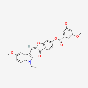 (2E)-2-[(1-ethyl-5-methoxy-1H-indol-3-yl)methylidene]-3-oxo-2,3-dihydro-1-benzofuran-6-yl 3,5-dimethoxybenzoate