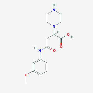 4-((3-Methoxyphenyl)amino)-4-oxo-2-(piperazin-1-yl)butanoic acid