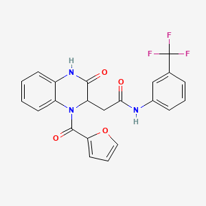 2-[1-(2-furylcarbonyl)-3-oxo-1,2,3,4-tetrahydro-2-quinoxalinyl]-N~1~-[3-(trifluoromethyl)phenyl]acetamide