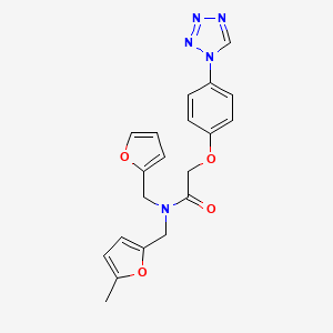 N-(furan-2-ylmethyl)-N-[(5-methylfuran-2-yl)methyl]-2-[4-(1H-tetrazol-1-yl)phenoxy]acetamide