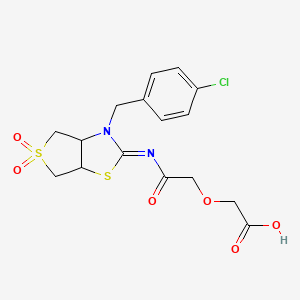 (2-{[(2Z)-3-(4-chlorobenzyl)-5,5-dioxidotetrahydrothieno[3,4-d][1,3]thiazol-2(3H)-ylidene]amino}-2-oxoethoxy)acetic acid