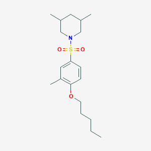 molecular formula C19H31NO3S B12193833 3,5-Dimethyl-1-[(3-methyl-4-pentyloxyphenyl)sulfonyl]piperidine 