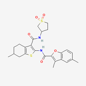 N-{3-[(1,1-dioxidotetrahydrothiophen-3-yl)carbamoyl]-6-methyl-4,5,6,7-tetrahydro-1-benzothiophen-2-yl}-3,5-dimethyl-1-benzofuran-2-carboxamide