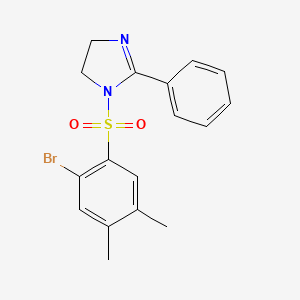 molecular formula C17H17BrN2O2S B12193867 1-(2-bromo-4,5-dimethylbenzenesulfonyl)-2-phenyl-4,5-dihydro-1H-imidazole 