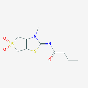 N-[(2Z)-3-methyl-5,5-dioxidotetrahydrothieno[3,4-d][1,3]thiazol-2(3H)-ylidene]butanamide