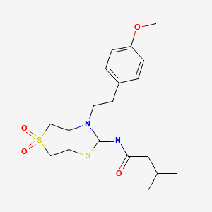 molecular formula C19H26N2O4S2 B12193926 N-[(2Z)-3-[2-(4-methoxyphenyl)ethyl]-5,5-dioxidotetrahydrothieno[3,4-d][1,3]thiazol-2(3H)-ylidene]-3-methylbutanamide 