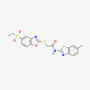 2-{[5-(ethanesulfonyl)-1,3-benzoxazol-2-yl]sulfanyl}-N-(6-methyl-1,3-benzothiazol-2-yl)acetamide