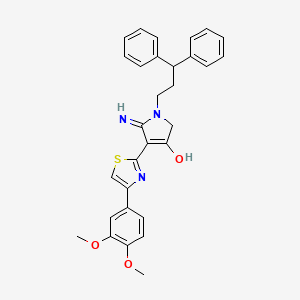 4-[4-(3,4-dimethoxyphenyl)-1,3-thiazol-2-yl]-1-(3,3-diphenylpropyl)-5-imino-2,5-dihydro-1H-pyrrol-3-ol