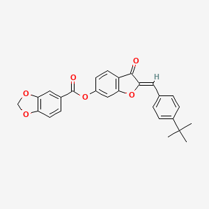 (2Z)-2-(4-tert-butylbenzylidene)-3-oxo-2,3-dihydro-1-benzofuran-6-yl 1,3-benzodioxole-5-carboxylate