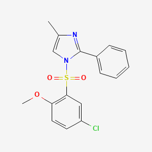 molecular formula C17H15ClN2O3S B12194081 4-Chloro-1-methoxy-2-[(4-methyl-2-phenylimidazolyl)sulfonyl]benzene 