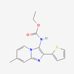 ethyl N-[7-methyl-2-(2-thienyl)imidazo[1,2-a]pyridin-3-yl]carbamate