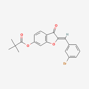 molecular formula C20H17BrO4 B12194118 (2Z)-2-(3-bromobenzylidene)-3-oxo-2,3-dihydro-1-benzofuran-6-yl 2,2-dimethylpropanoate 