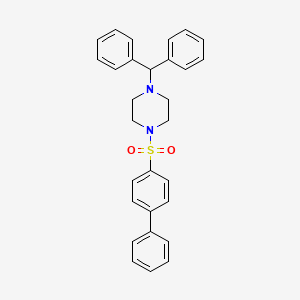 molecular formula C29H28N2O2S B12194173 4-(Diphenylmethyl)-1-[(4-phenylphenyl)sulfonyl]piperazine 