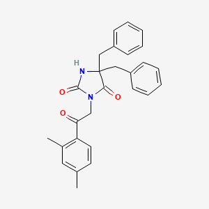 molecular formula C27H26N2O3 B12194178 5,5-Dibenzyl-3-[2-(2,4-dimethylphenyl)-2-oxoethyl]imidazolidine-2,4-dione 