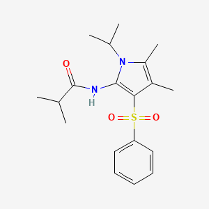 molecular formula C19H26N2O3S B12194221 N-[4,5-dimethyl-3-(phenylsulfonyl)-1-(propan-2-yl)-1H-pyrrol-2-yl]-2-methylpropanamide 