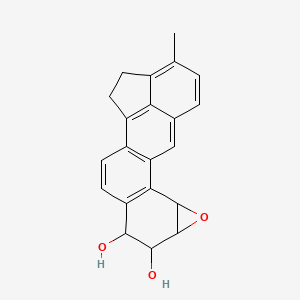 molecular formula C21H18O3 B1219423 9,10-Dihydroxy-7,8-epoxy-7,8,9,10-tetrahydro-3-methylcholanthrene CAS No. 79647-25-9