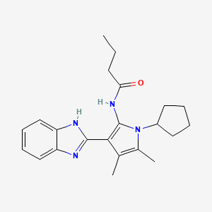 N-[3-(1H-benzimidazol-2-yl)-1-cyclopentyl-4,5-dimethyl-1H-pyrrol-2-yl]butanamide