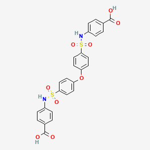 molecular formula C26H20N2O9S2 B12194331 4-(4-{4-[(4-Carboxyphenyl)sulfamoyl]phenoxy}benzenesulfonamido)benzoic acid 