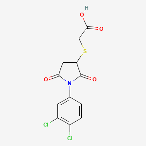 {[1-(3,4-Dichlorophenyl)-2,5-dioxopyrrolidin-3-yl]sulfanyl}acetic acid