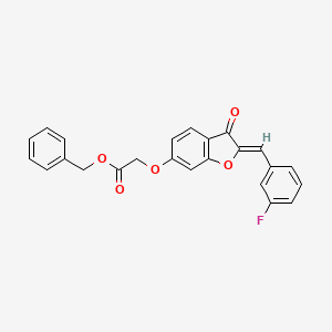 molecular formula C24H17FO5 B12194352 benzyl {[(2Z)-2-(3-fluorobenzylidene)-3-oxo-2,3-dihydro-1-benzofuran-6-yl]oxy}acetate 