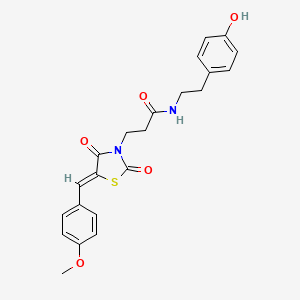 N-[2-(4-hydroxyphenyl)ethyl]-3-[(5Z)-5-(4-methoxybenzylidene)-2,4-dioxo-1,3-thiazolidin-3-yl]propanamide