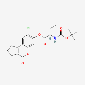 8-Chloro-4-oxo-1,2,3,4-tetrahydrocyclopenta[c]chromen-7-yl 2-[(tert-butoxycarbonyl)amino]butanoate