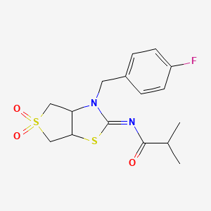 N-[(2E)-3-(4-fluorobenzyl)-5,5-dioxidotetrahydrothieno[3,4-d][1,3]thiazol-2(3H)-ylidene]-2-methylpropanamide