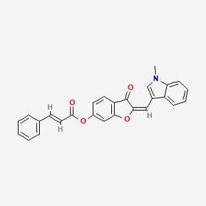 (2E)-2-[(1-methyl-1H-indol-3-yl)methylidene]-3-oxo-2,3-dihydro-1-benzofuran-6-yl (2E)-3-phenylprop-2-enoate